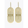 Deco Rainbow Oval Brass Earrings - #34