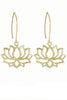 Golden Lotus Brass Earrings - #81