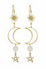 Moonstone Skies Brass Earrings - #80