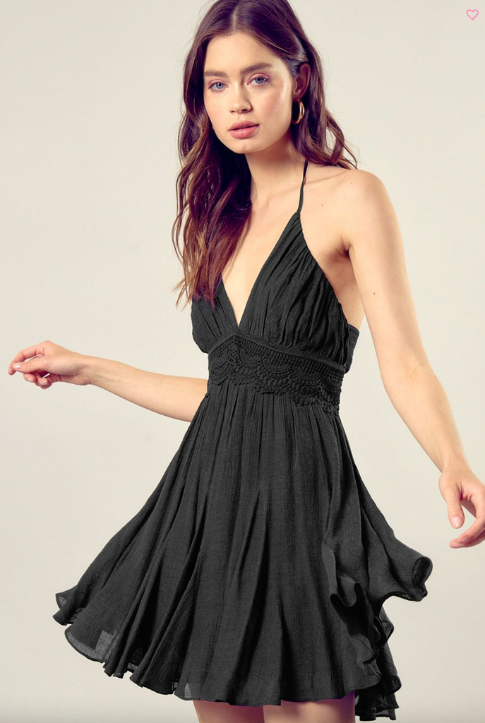 D2424 - Black Mini Dress