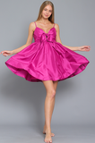D2490 - Pink Mini Dress w/ Front Tie
