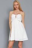 D2505 - White Short Dress w/ Cut Outs